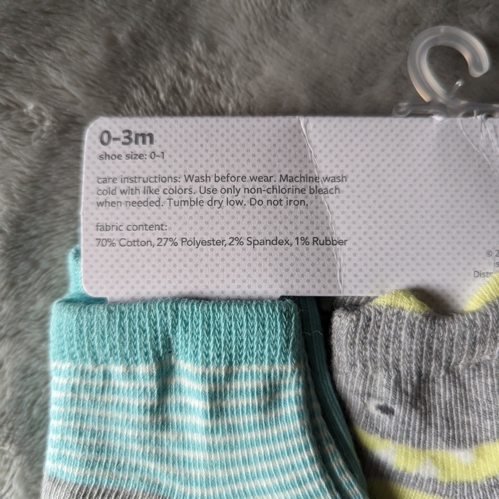 Carter's Pack of 6 Pairs Baby Socks 0-3 Months - Picture 3 of 4